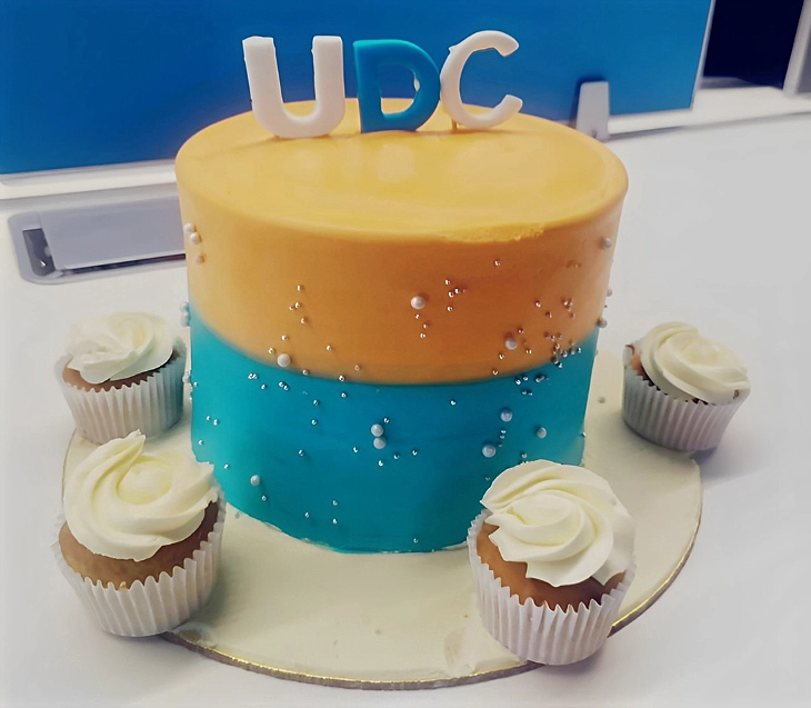 We celebrated 8 years with a colorful UDC-themed cake